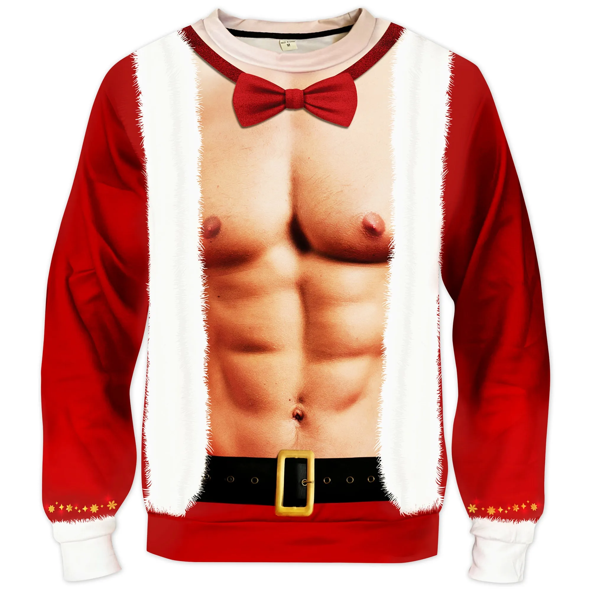 Unisex Funny Santa Man Jumper Six Pack Abs