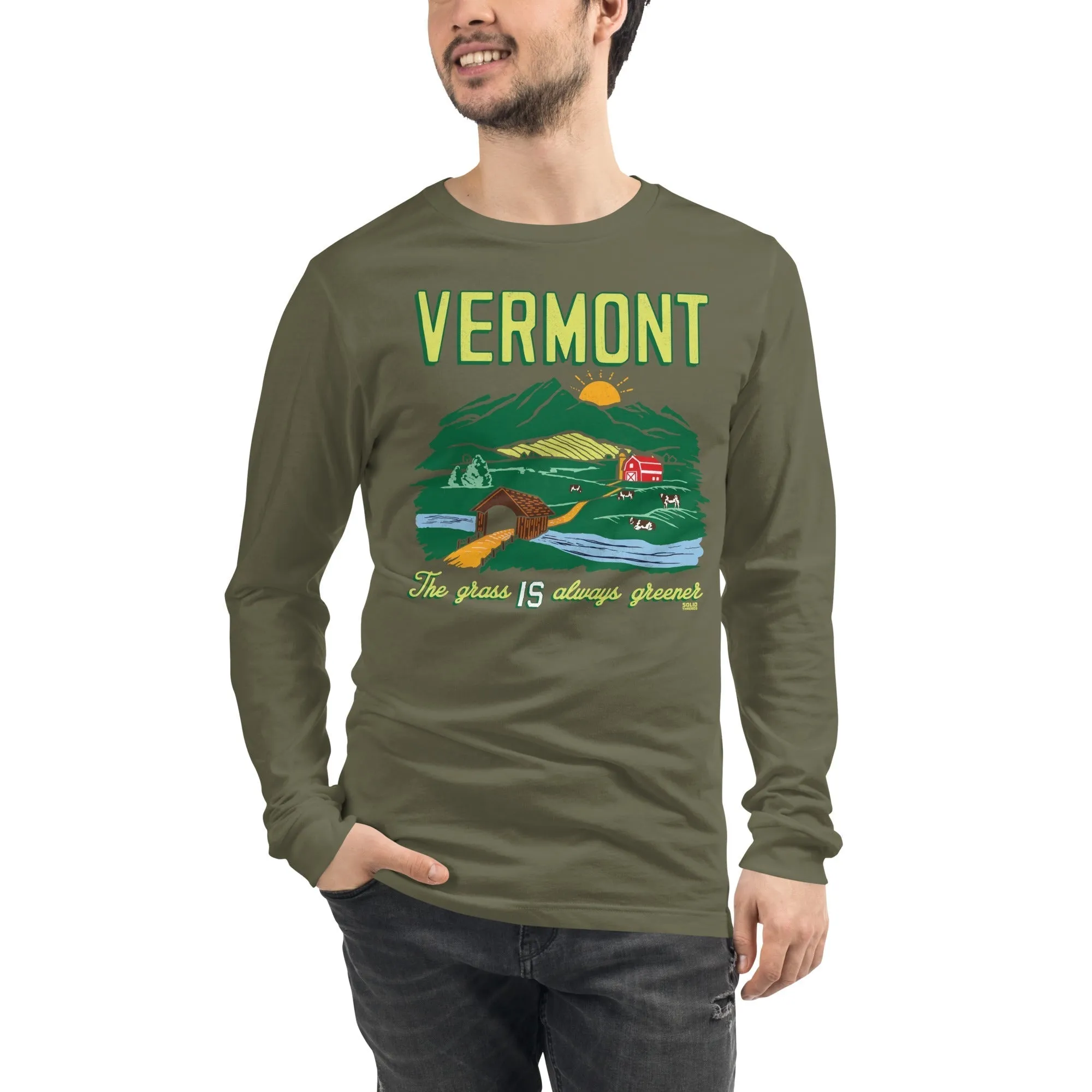 Vermont The Grass IS Always Greener Long Sleeve T-Shirt