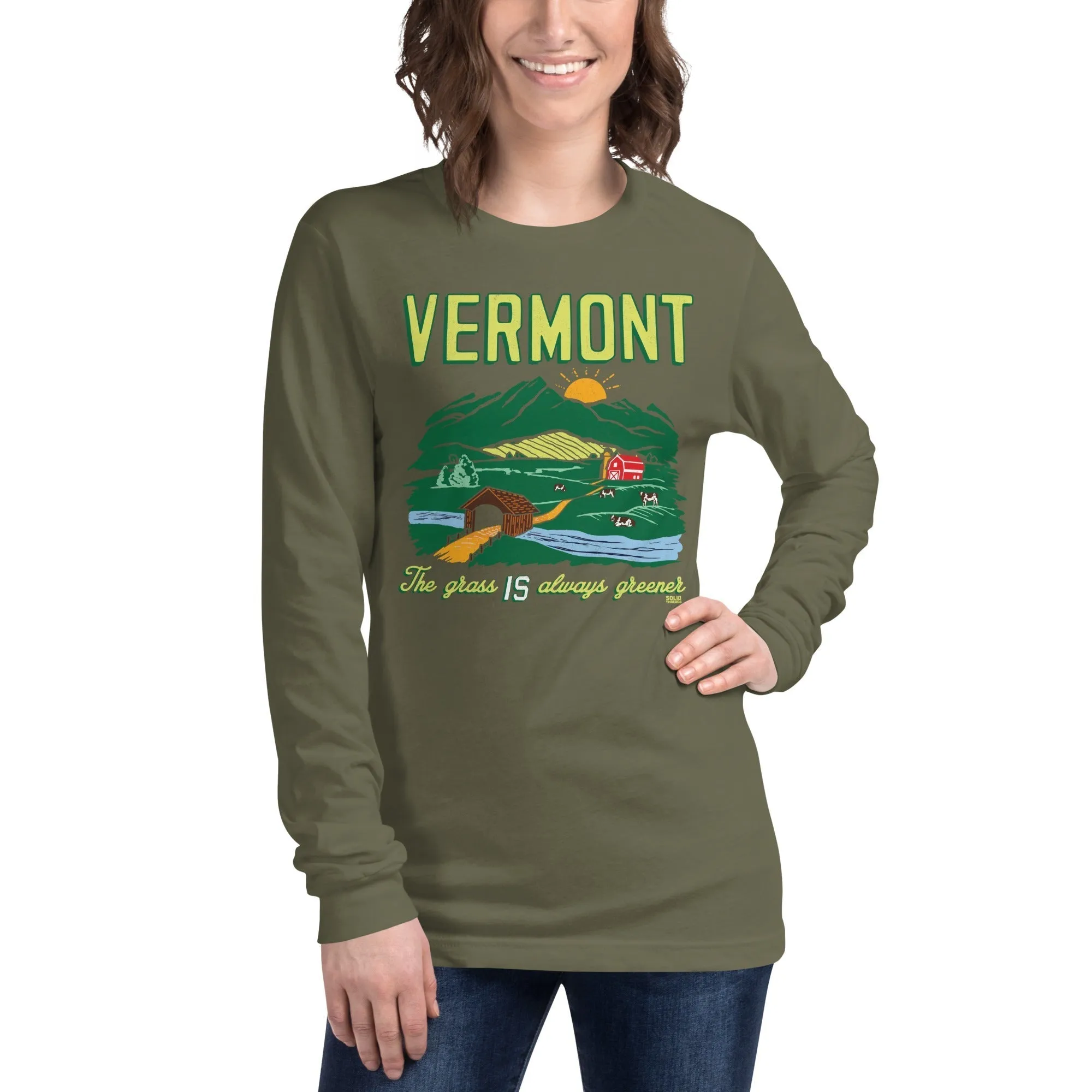 Vermont The Grass IS Always Greener Long Sleeve T-Shirt