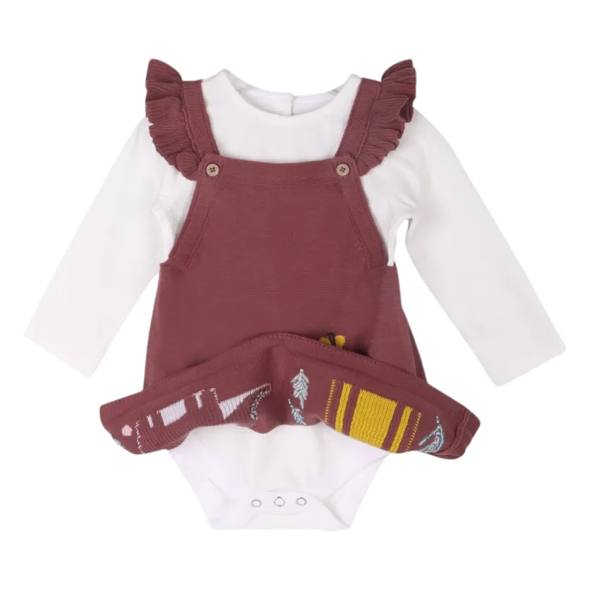 Viverano Organics Giraffe & Elephant Buddy Organic Tunic Dress & Bodysuit Set