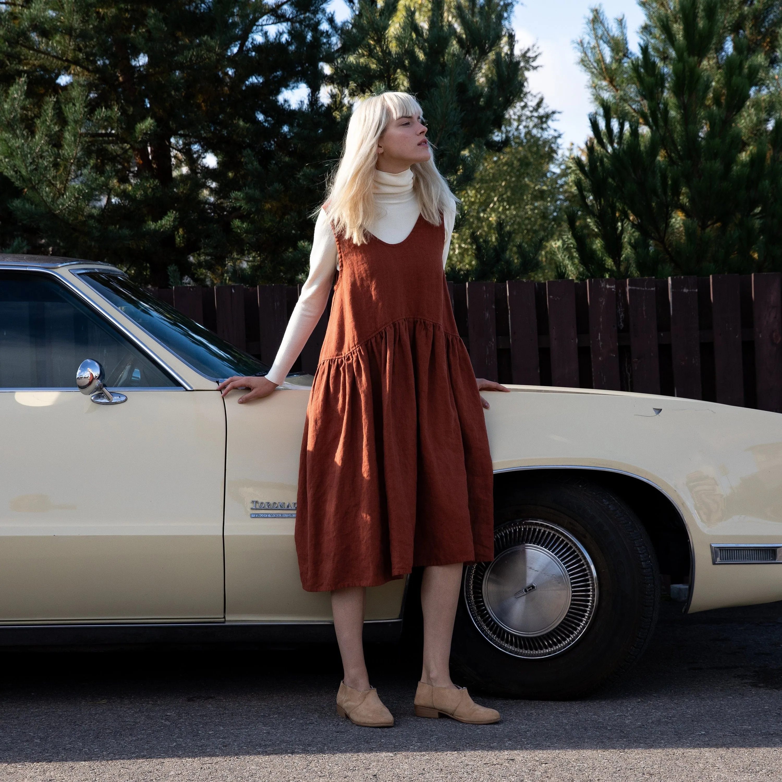 VOLUME oversized linen jumper dress