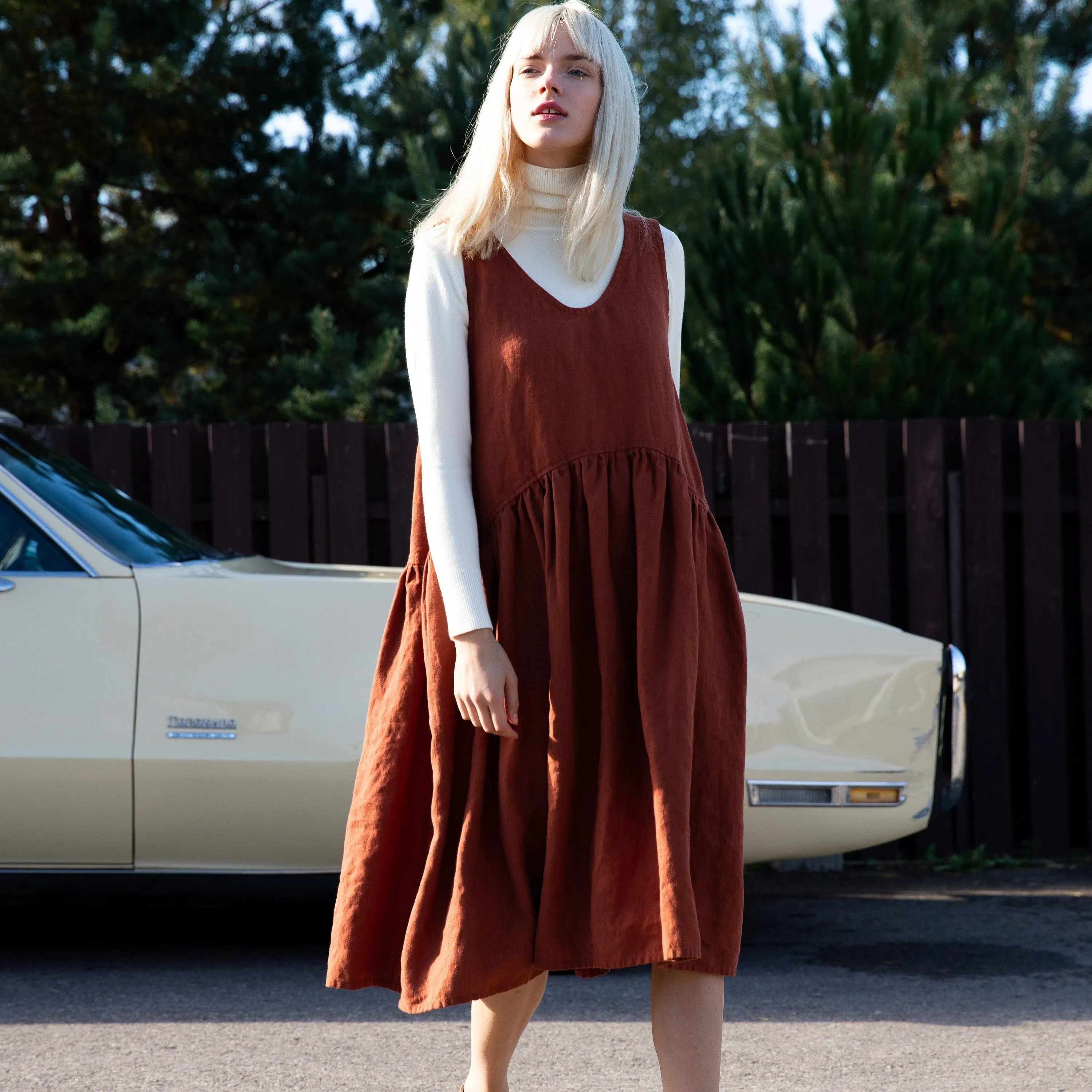 VOLUME oversized linen jumper dress