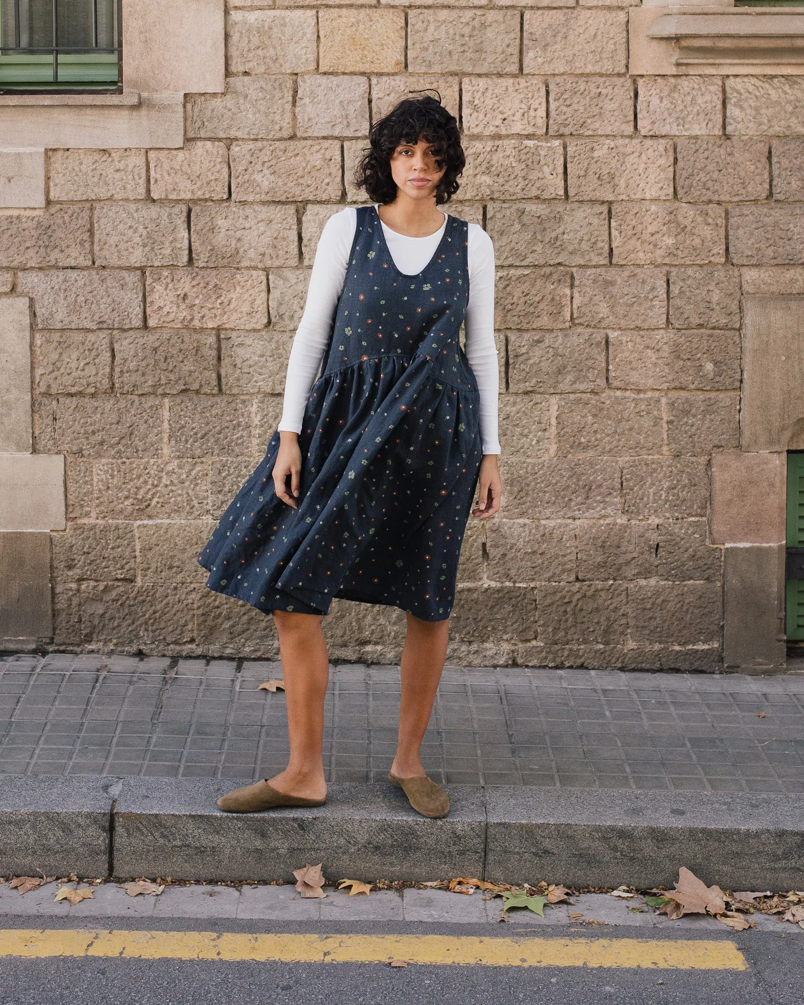 VOLUME oversized linen jumper dress