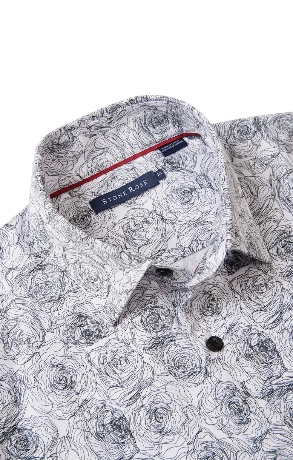 White Outline Flower Print Shirt