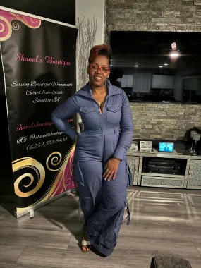 Wide Leg Denim Jumper