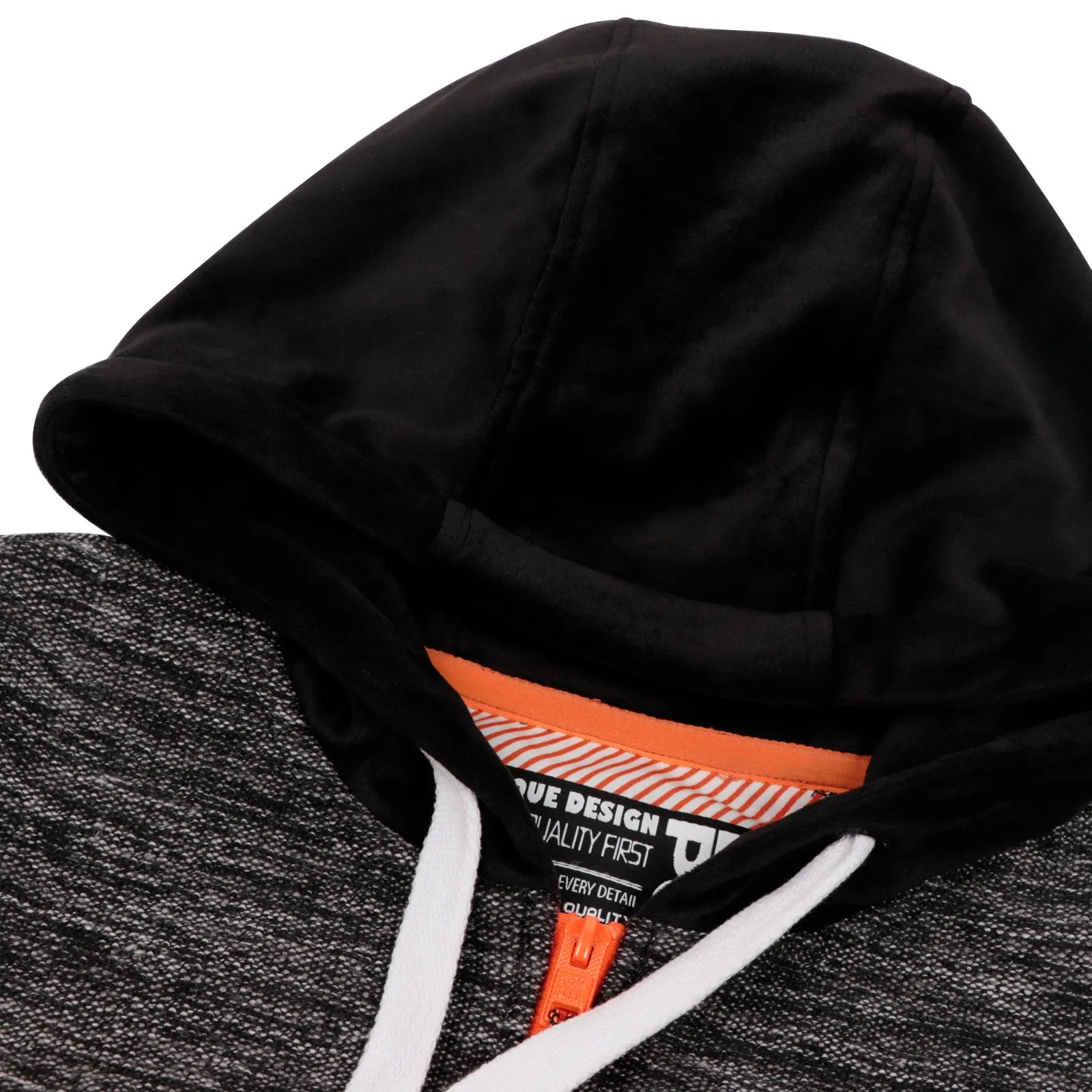 Women's Knit Bond Fur Hoodie Sweatshirt Ladies Hooded Zip-Up Jacket